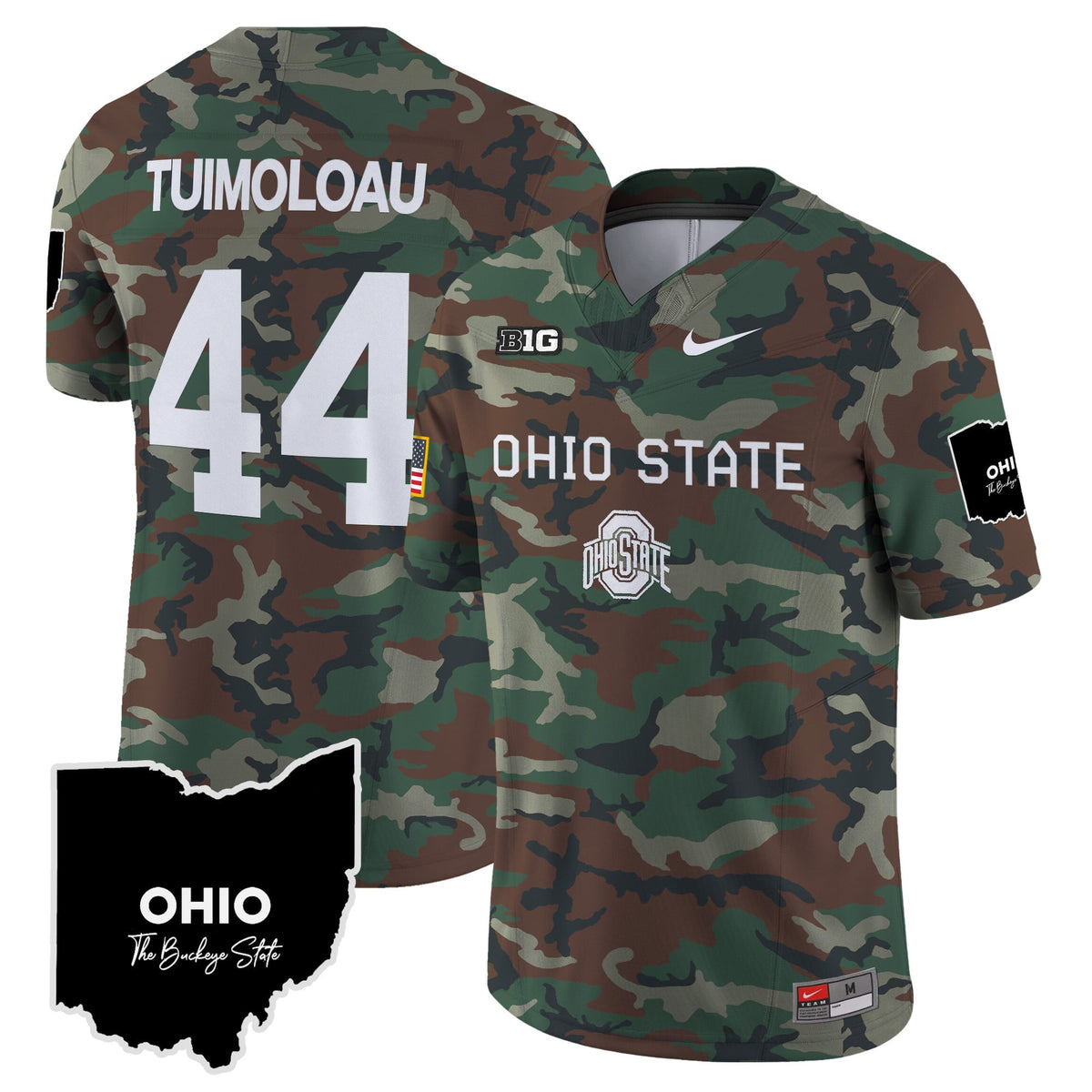 Ohio State Buckeyes 2024 Military Vapor Limited Jersey - All Stitched