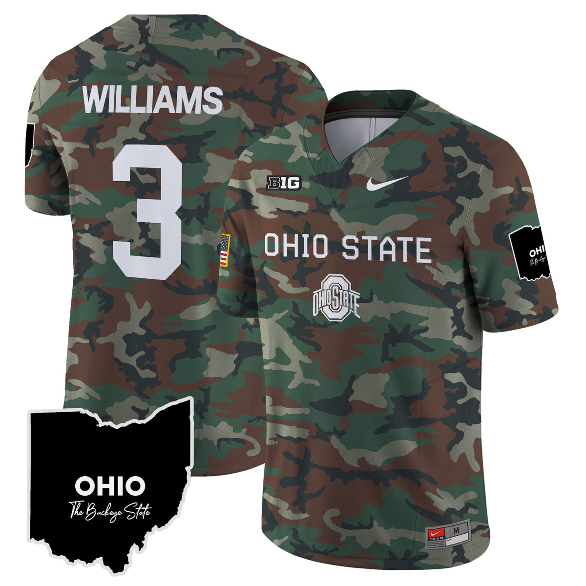 Ohio State Buckeyes 2024 Military Vapor Limited Jersey - All Stitched