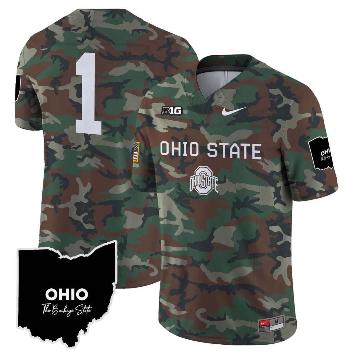 Ohio State Buckeyes 2024 Military Vapor Limited Jersey - All Stitched