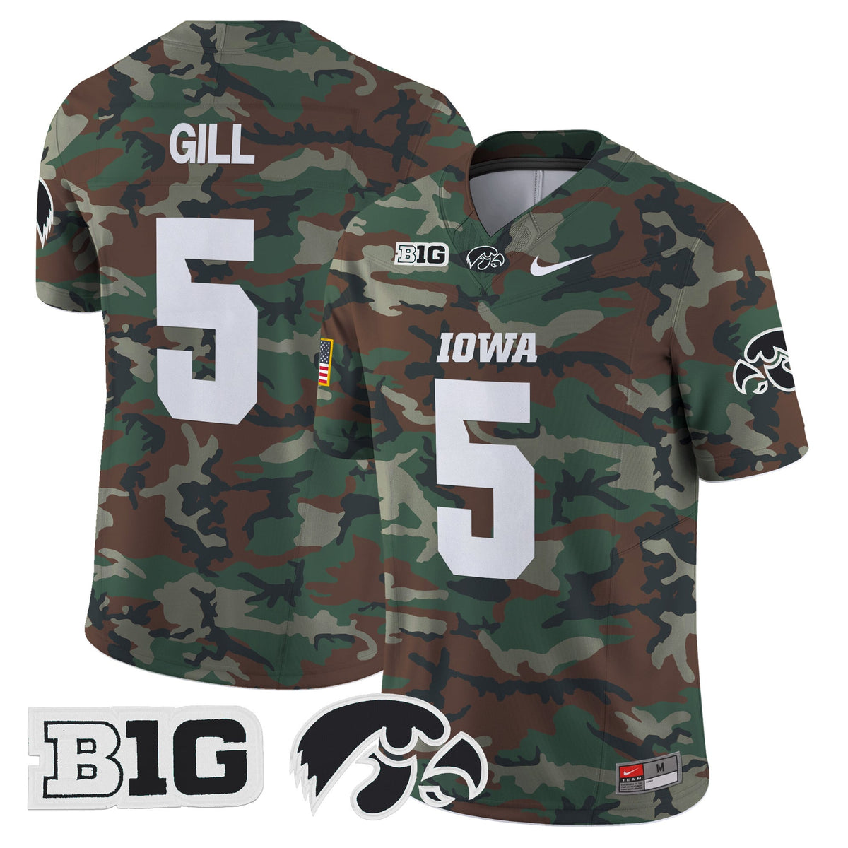 Iowa Hawkeyes 2024 Military Vapor Limited Jersey - All Stitched