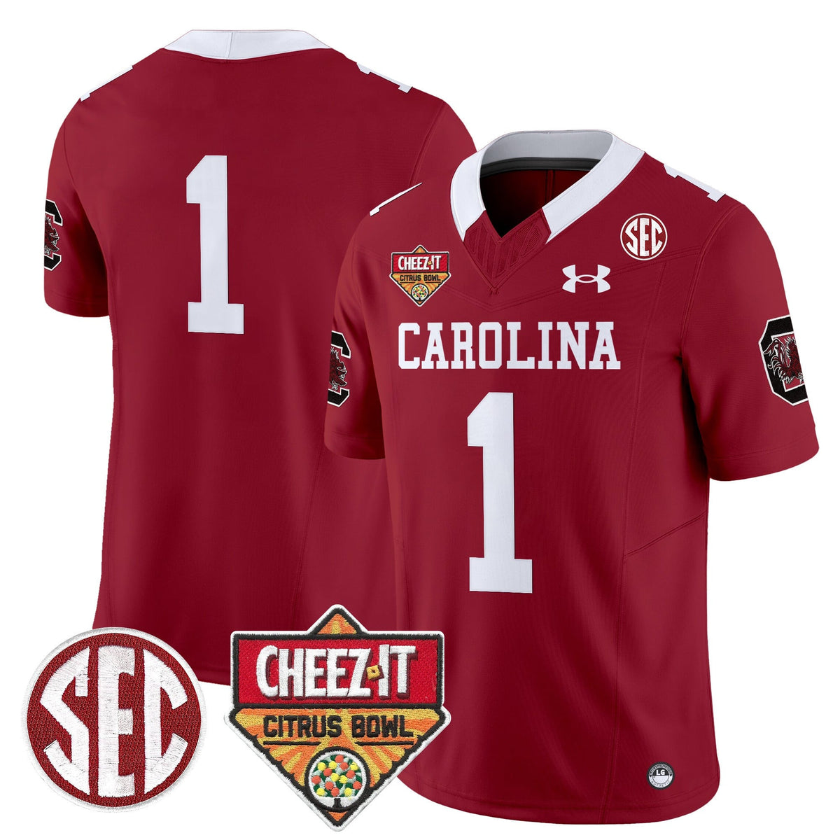 Men's South Carolina Gamecocks 1980 Throwback Cheez-It Citrus Bowl Patch Vapor Limited Jersey - All Stitched