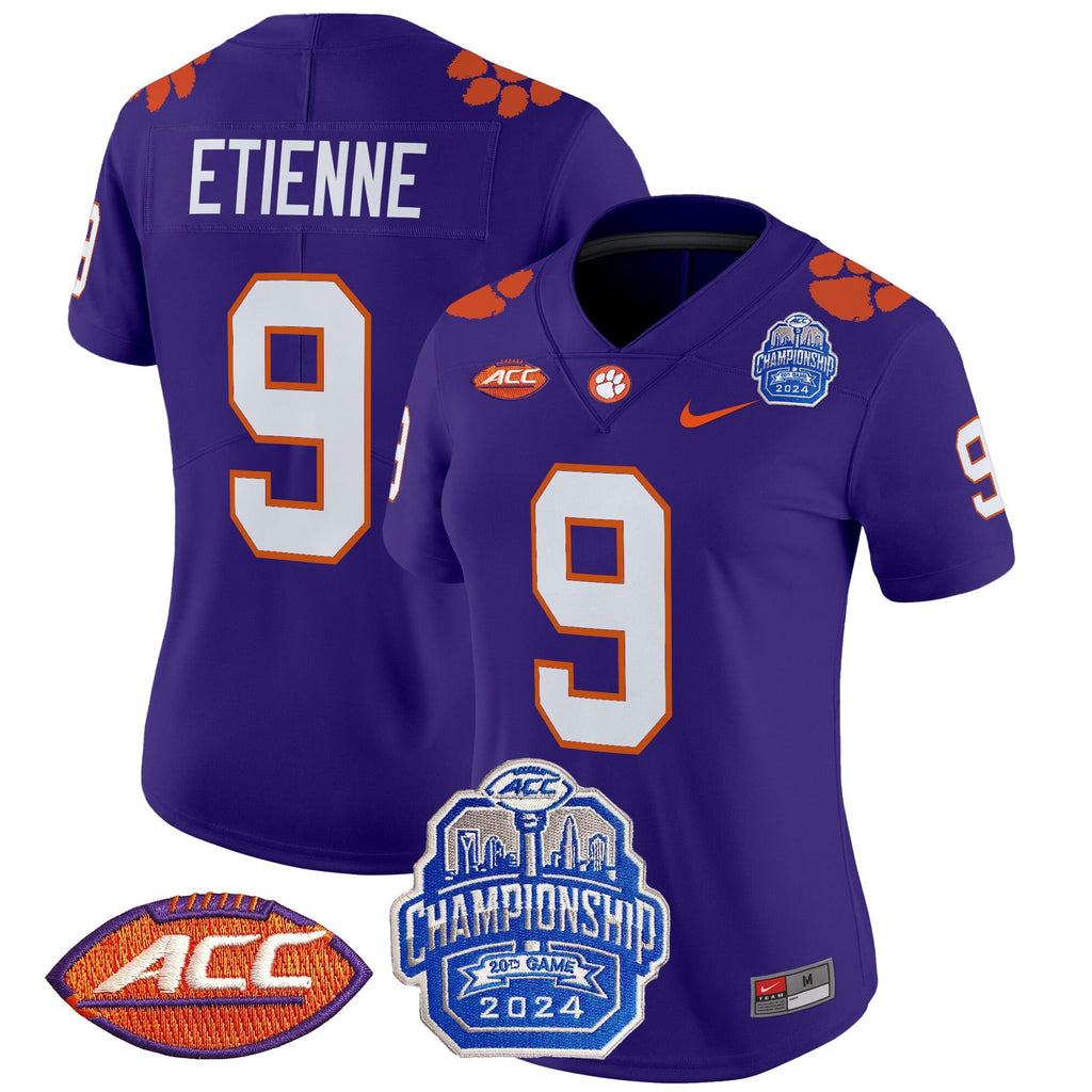 Women's Clemson Tigers 2024 ACC Championship Patch Vapor Limited Jersey - All Stitched