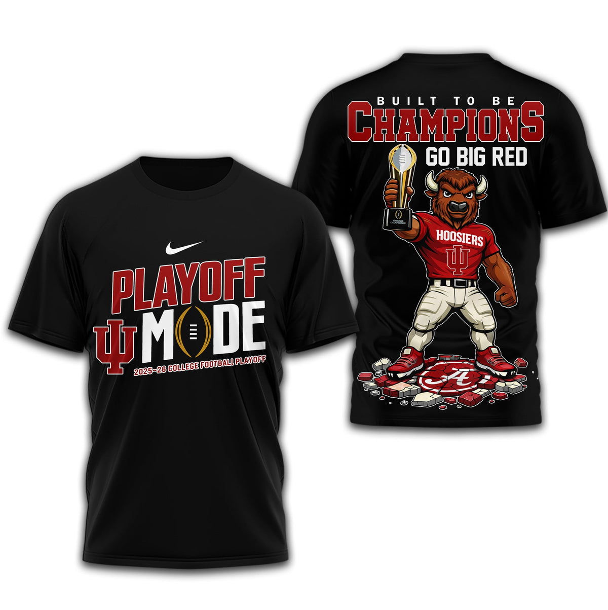 Indiana Hoosiers | Premium NCAA Built to Be Champions 3D T-Shirt TD