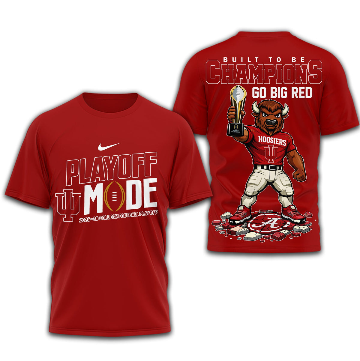 Indiana Hoosiers | Premium NCAA Built to Be Champions 3D T-Shirt TD