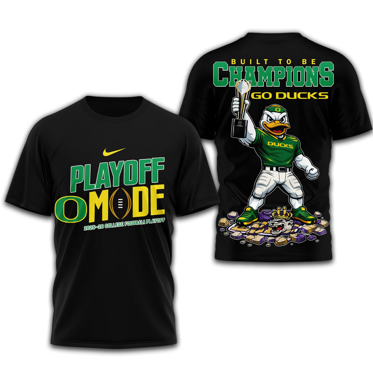 Oregon Ducks | Premium NCAA Built to Be Champions 3D T-Shirt TD