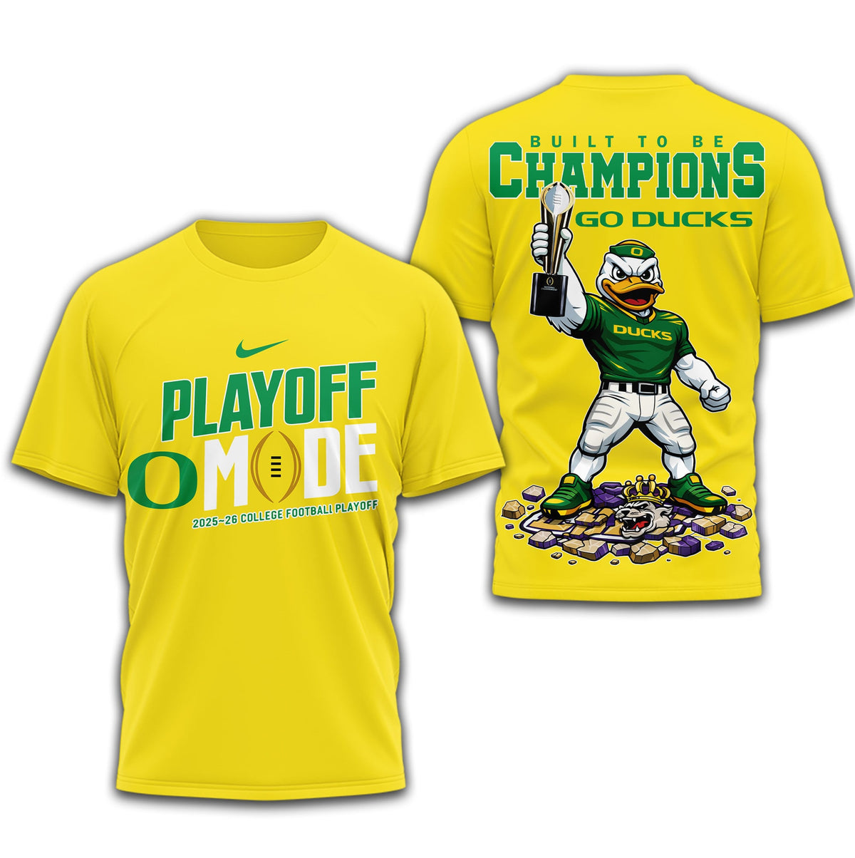 Oregon Ducks | Premium NCAA Built to Be Champions 3D T-Shirt TD