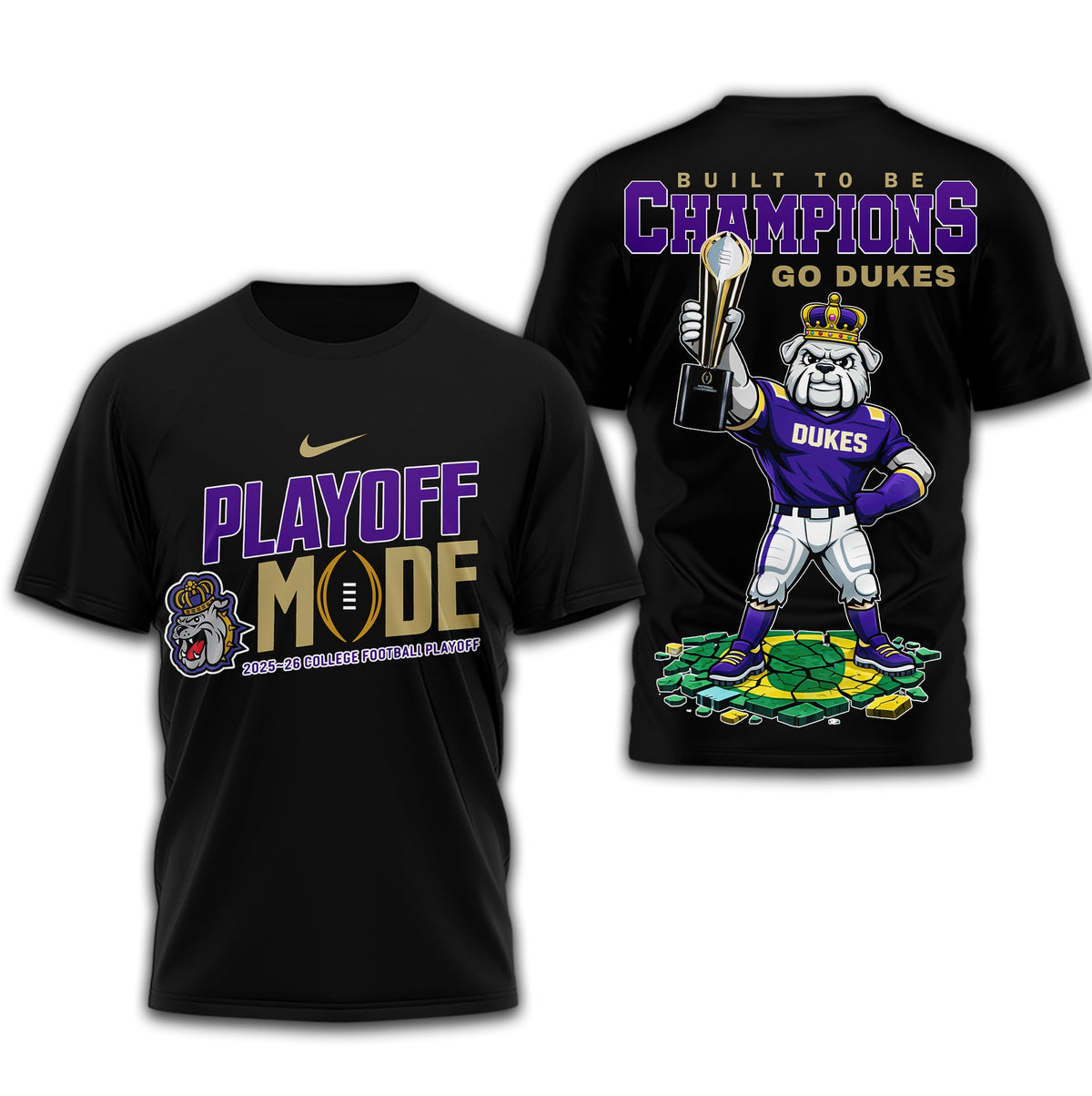 James Madison Dukes | Premium NCAA Built to Be Champions 3D T-Shirt TD