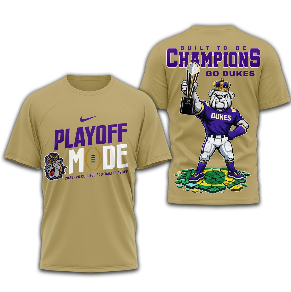 James Madison Dukes | Premium NCAA Built to Be Champions 3D T-Shirt TD