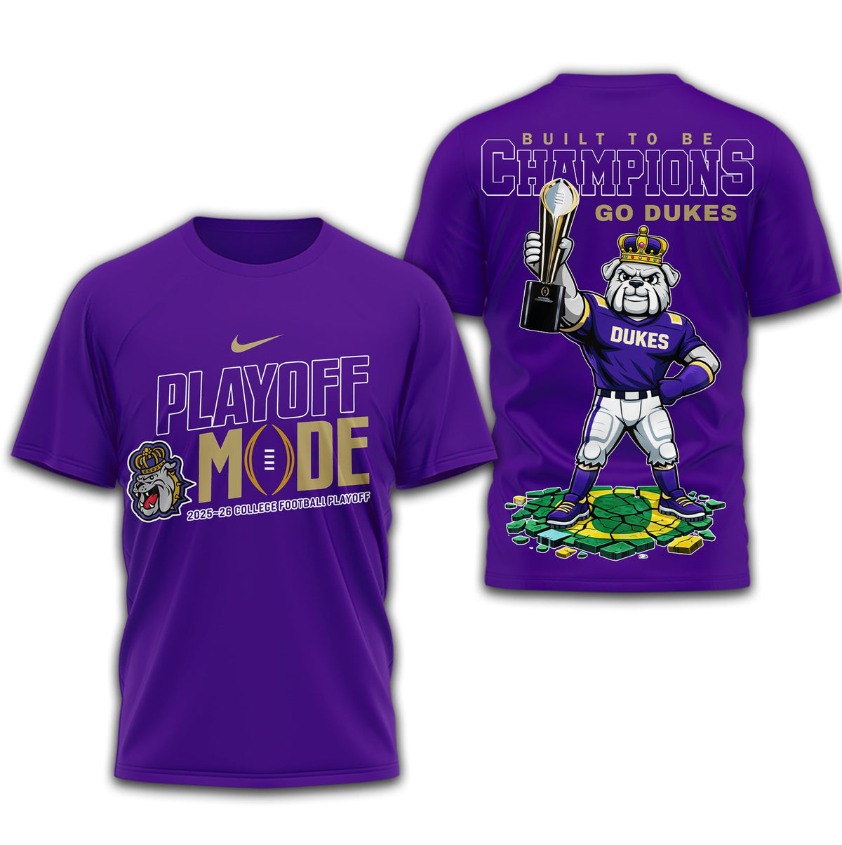 James Madison Dukes | Premium NCAA Built to Be Champions 3D T-Shirt TD