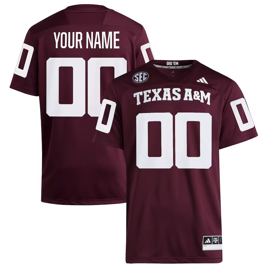 Custom Texas A&M Aggies Jersey - Maroon