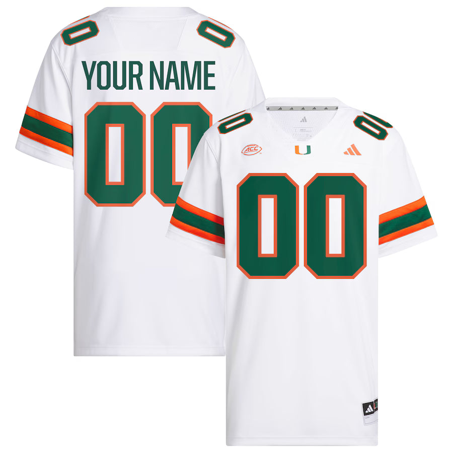 Custom Miami Hurricanes Jersey - White